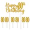 Beistle Set of 12 Gold Happy 80th Birthday Cake Topper 8.25&#x22;